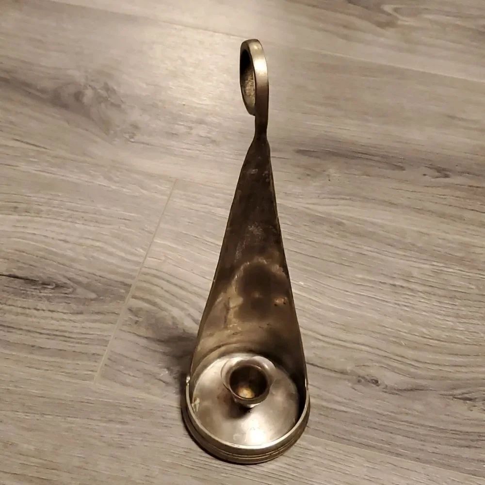 GUC Handcrafted Heavy Metal Candlestick Silver Holder